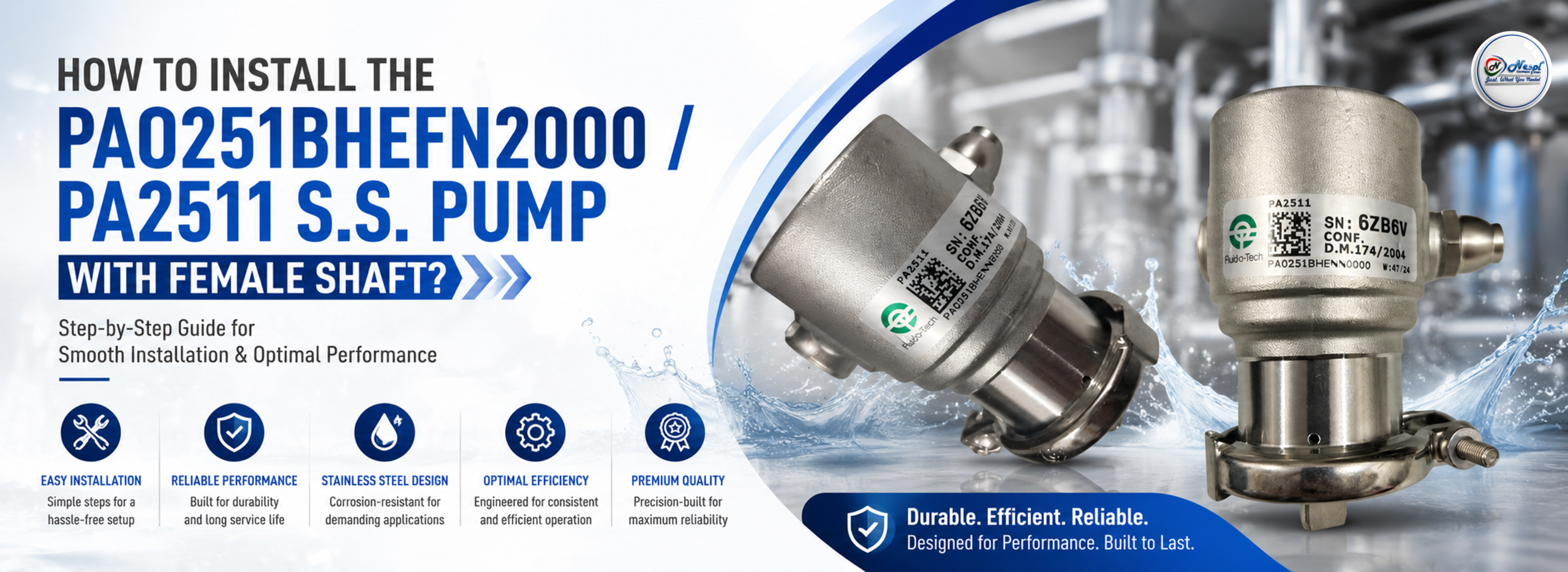 PA0251BHEFN2000-PA2511 SS Pump with Female Shaft
