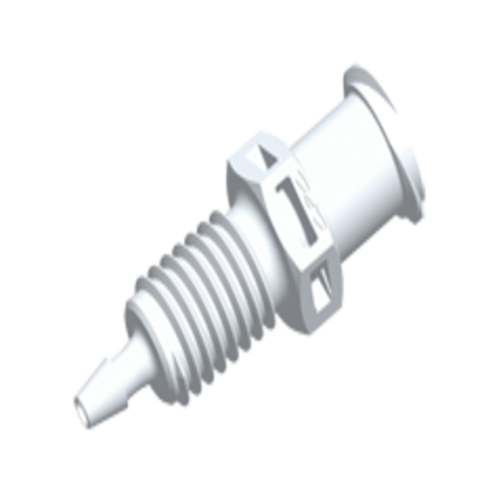 PMLF2130 Luer Fitting, panel mount female luer X 1/16 HB, White Nylon