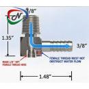 3/8" Male NPT × 3/8" Hose Barb Elbow with 1/8" Female NPT Port NSSP008844