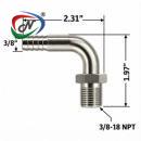3/8" Male NPT × 3/8" Hose Barb Elbow NSSP008846