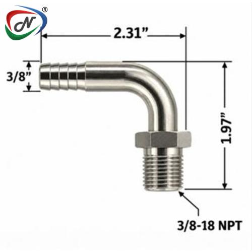 3/8" Male NPT × 3/8" Hose Barb Elbow NSSP008846