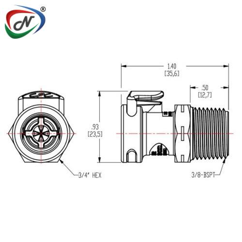 CPC Quick Connect & Disconnect Solutions APCD10006BSPT -3/8 BSPT Valved Coupling Body NSSP003532