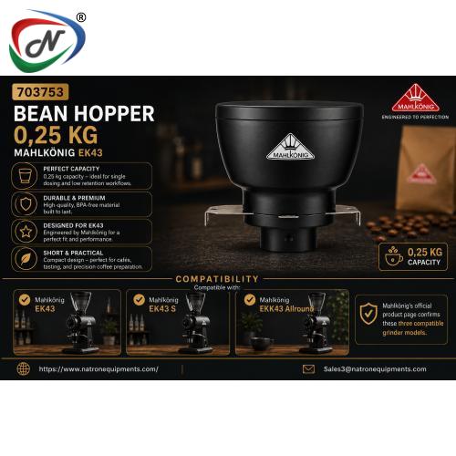 Hemro 703753 - BEAN HOPPER 0,25 KG MAHLKÖNIG EK43 NSSP008527