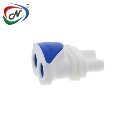 DPCD17006 3/8 Hose Barb Valved In-Line Panel Mount Coupling Body