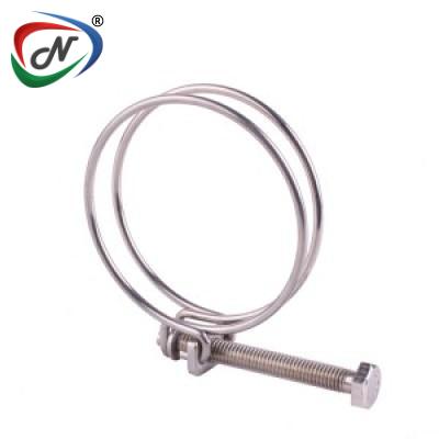  2mm Wire Diameter Metal Steel Adjustable Double Wire Hose Clamp