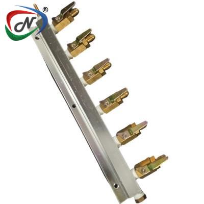  KK3306 6-WAY ALUMINUM MANIFOLD 1/4 NPT x 1/4 BARB