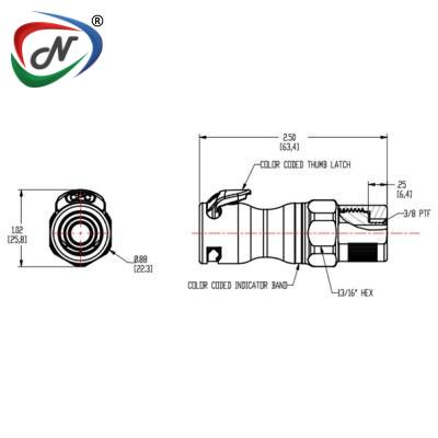  LQ4D13006RED 3/8 PTF Valved In-Line Body - Red
