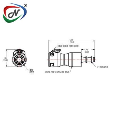  LQ4D17004LBLU 1/4 Locking HB Valved In-Line Body - Blue