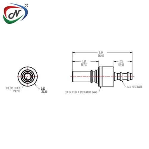 CPC Quick Connect & Disconnect Solutions LQ4D22004LRED 1/4 Locking HB Valved In-Line Insert Red NSSP006305