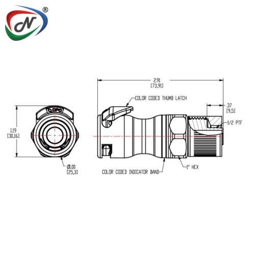 CPC Quick Connect & Disconnect Solutions LQ6D13008RED 3/8 ID X 1/2 OD PTF Valved Body Red NSSP006431