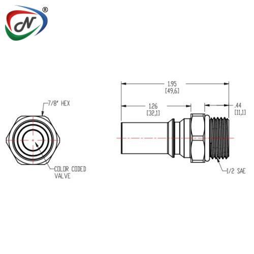 CPC Quick Connect & Disconnect Solutions LQ6D46008RED 1/2 SAE Valved Insert - Red NSSP006514