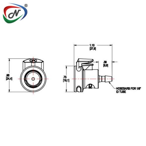 CPC Quick Connect & Disconnect Solutions MPC17002T39 1/8 Hose Barb Non-Valved In-Line Coupling Body NSSP008049
