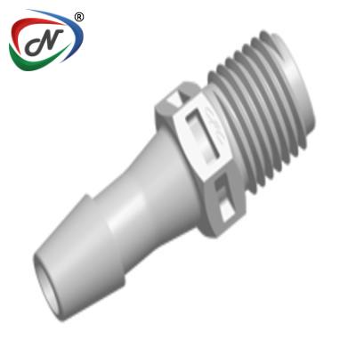  N8S10 Straight Fitting, 1/4 NPT X 5/16 HB, Natural Polypropylene
