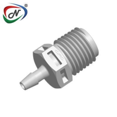  N8S4 Straight Fitting, 1/4 NPT X 1/8 HB, Natural Polypropylene