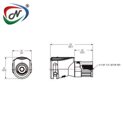  NS1D19042812HC 1/4-28 Flat Bottom Port Valved In-Line Coupling Body Hastelloy-C® Spring