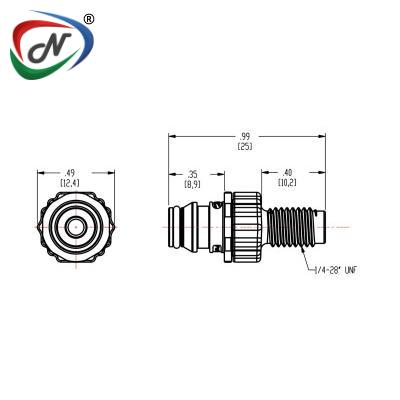  NS1D24042812V 1/4-28 Male Thread Valved In-Line Coupling Insert FKM Seal