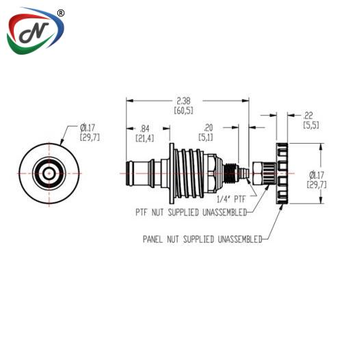 CPC Quick Connect & Disconnect Solutions NS4D40004 1/4 PTF Valved Panel Mount Coupling Insert NCPC208