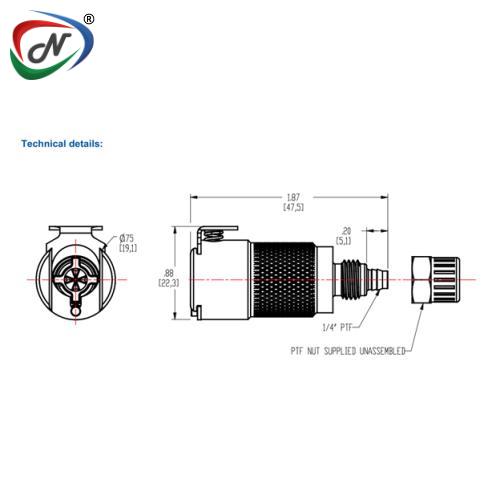 CPC Quick Connect & Disconnect Solutions LCD13004 1/4 PTF Valved In-Line Coupling Body NSSP005838