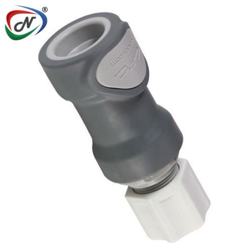 CPC Quick Connect & Disconnect Solutions NS6D13008 1/2 JACO Valved In-Line Molded Grey Polypropylene Coupling Body NSSP007075