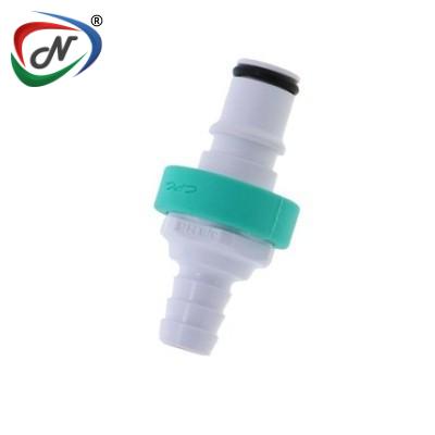 NS4D2200606 3/8 HB Valved In-Line White, Teal Overmold ABS Coupling Insert, EPDM O-Ring