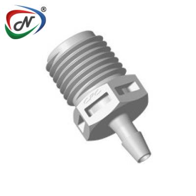  N8S4 Straight Fitting, 1/4 NPT X 1/8 HB, Natural Polypropylene
