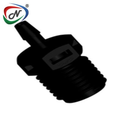  N8S431 Straight Fitting, 1/4 NPT X 1/8 HB, Black Nylon