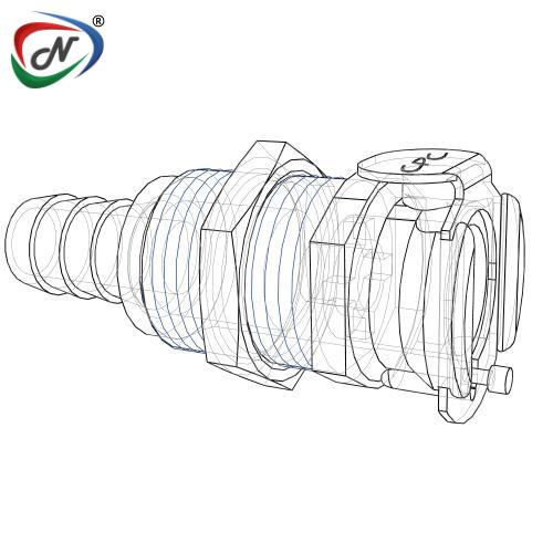 CPC Quick Connect & Disconnect Solutions PLCD16006 3/8 Hose Barb Valved Panel Mount  Acetal Coupling Body NSSP003207